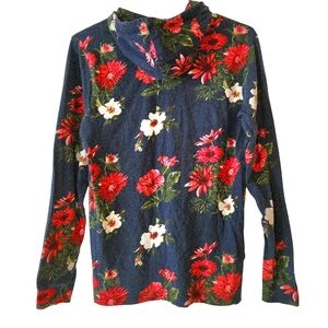 Denim Flower Ricky Singh Floral Hoodie Lightweight Fairygrunge Cottagecore / S